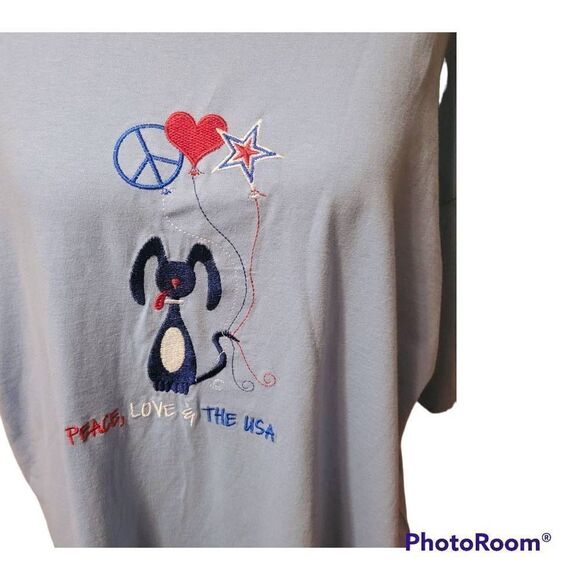 MCcc Sportswear Peace, Love & USA Dog T-Shirt Size XL - Picture 3 of 8